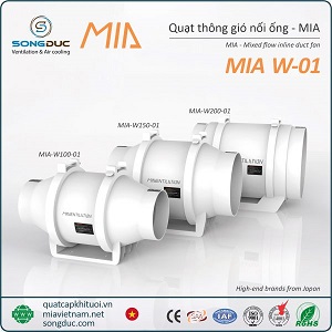 Quạt Thông Gió Nối Ống Hiệu Mia Model Mia-W Series